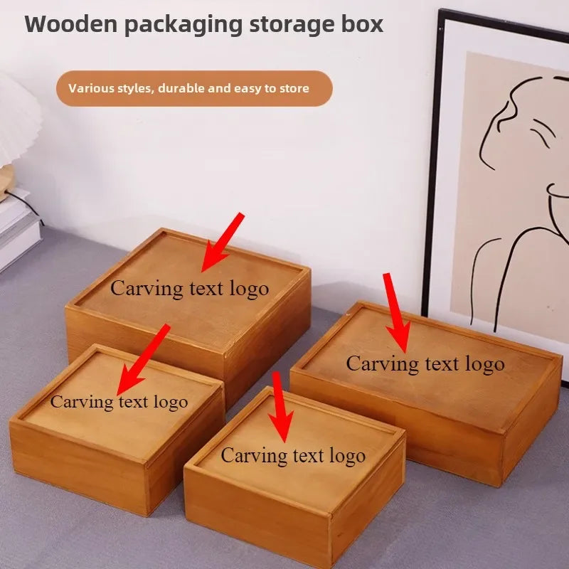 boîtes rangement bois modernes organiser cadeau écologique stockage clair sans gravure