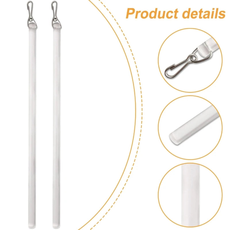 tige rideau moderne blanc clips métalliques lot deux attache rideau invisible acrylic