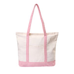 sac main toile beige uni casual bandoulière poches réutilisable grande capacité
