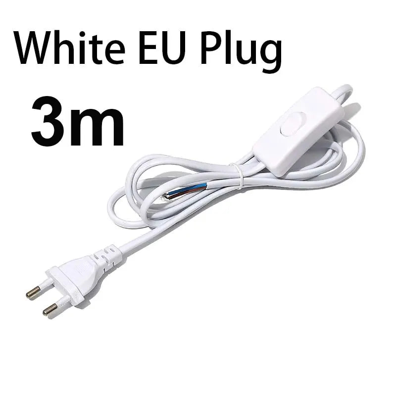 câble électrique interrupteur noir blanc moderne 1m 1.8m 3m 5m vde safe
