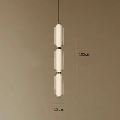 suspension lumineuse moderne minimaliste blanc doré rayures horizontales opacité câble noir chambre salonhôtel