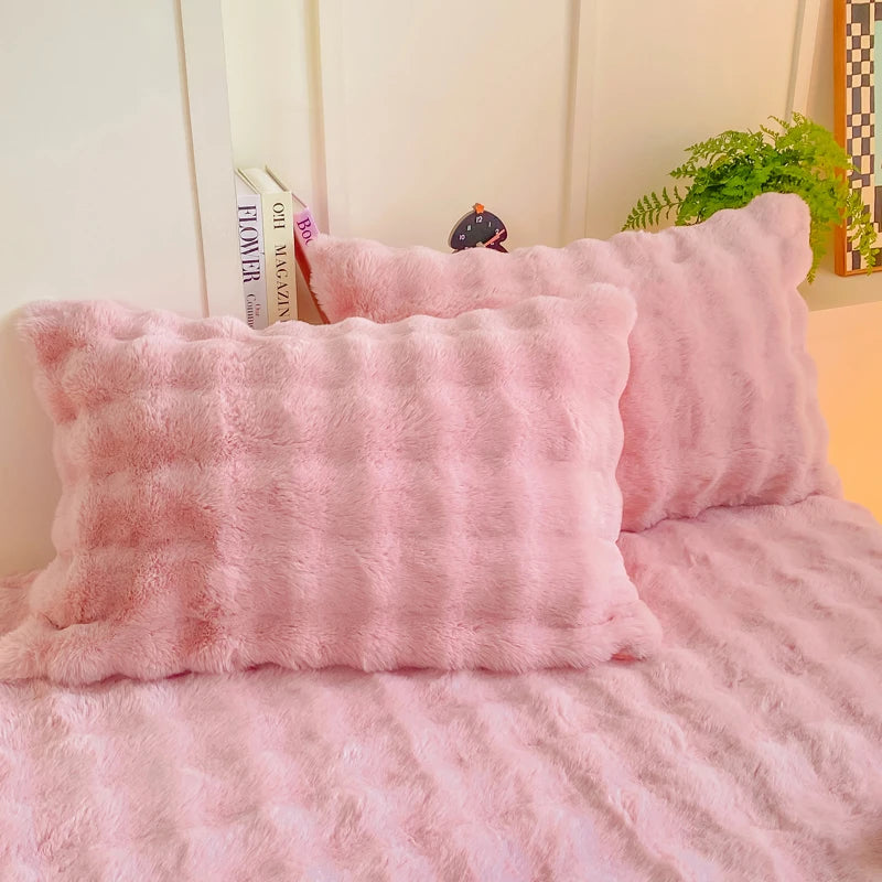 housses coussin peluche douce 48x74cm gris clair blanc crème modernes confortables maison hiver polyester