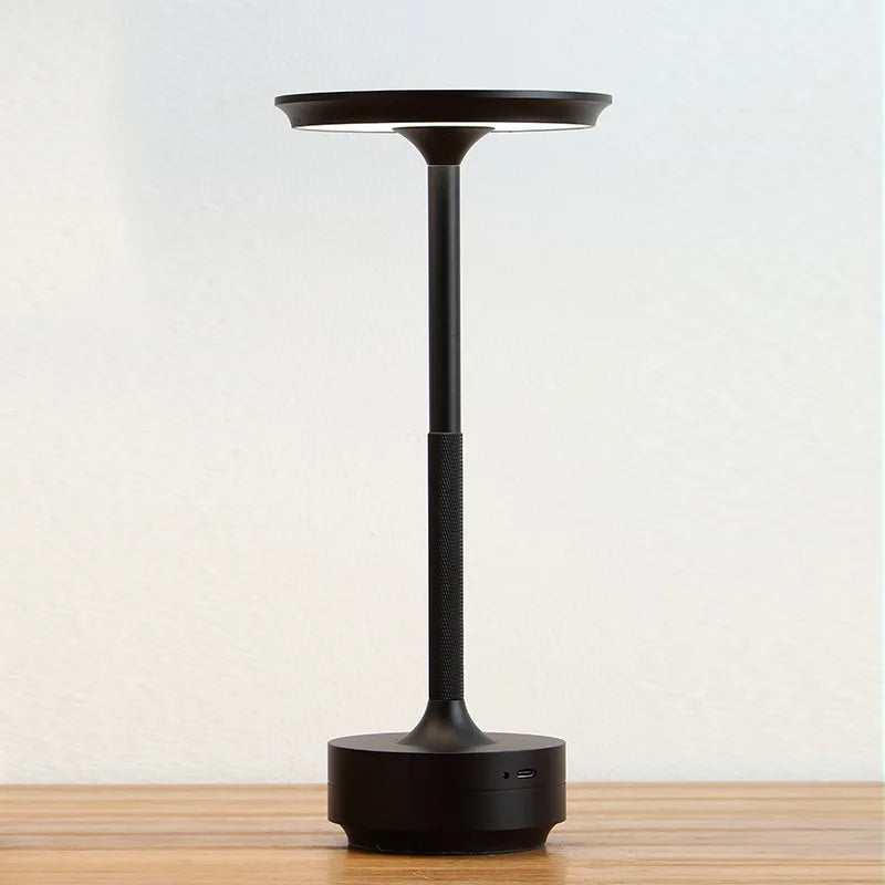 lampe table or noir led rechargeable tactile intensité variable moderne portable