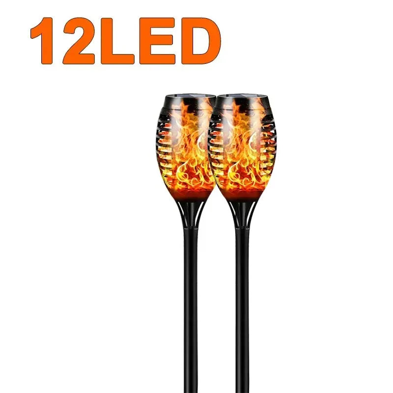 lanterne solaire led effet flamme vacillante moderne noire motif floral étancheextérieur jardin allée patio