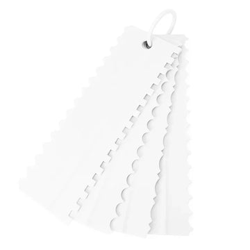 couteau gâteau dents scie spatule réglable blanc rose utilitaire pâtisserie cuisine pliable rigide
