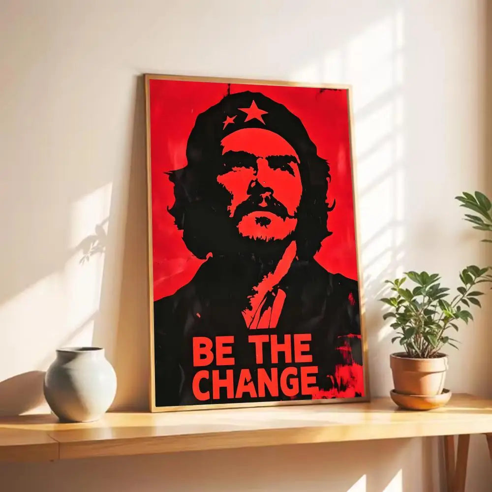 affiche che guevara pop art révolution bleu blanc portrait décoration murale moderne