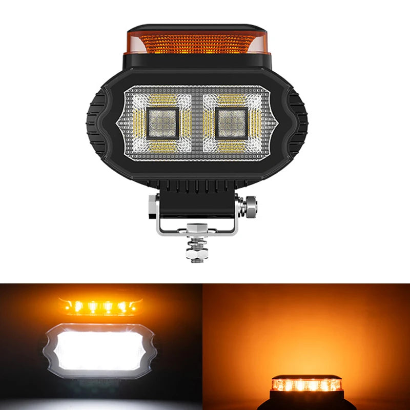 lampe travail led noir orange moderne tout terrain ip67 1800lm 12v 24v vis fixations