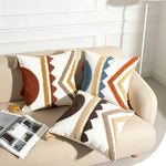 housse coussin bohème géométrique franges polyester 45x45cm 30x50cm décoration salon chambre voiture