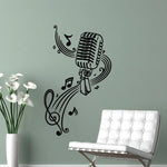 sticker mural notes musicales texte médicament esprit noir moderne décoration chambre salon