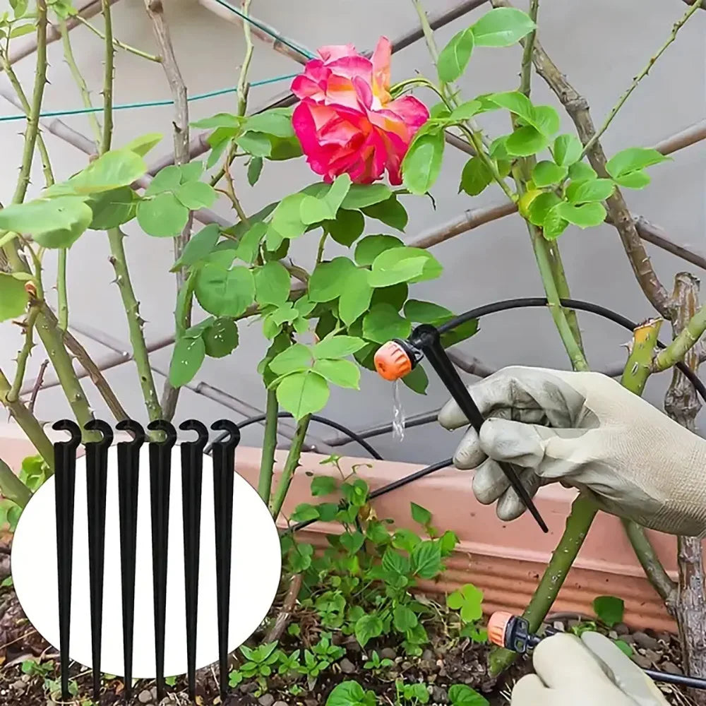 supports fixation tuyaux d'irrigation goutte goutte kit arrosage tiges plastique attaches colliers serrage jardinage