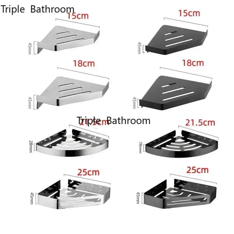 étagère salle bain moderne acier inoxydable argenté noir lisse brillante minimaliste