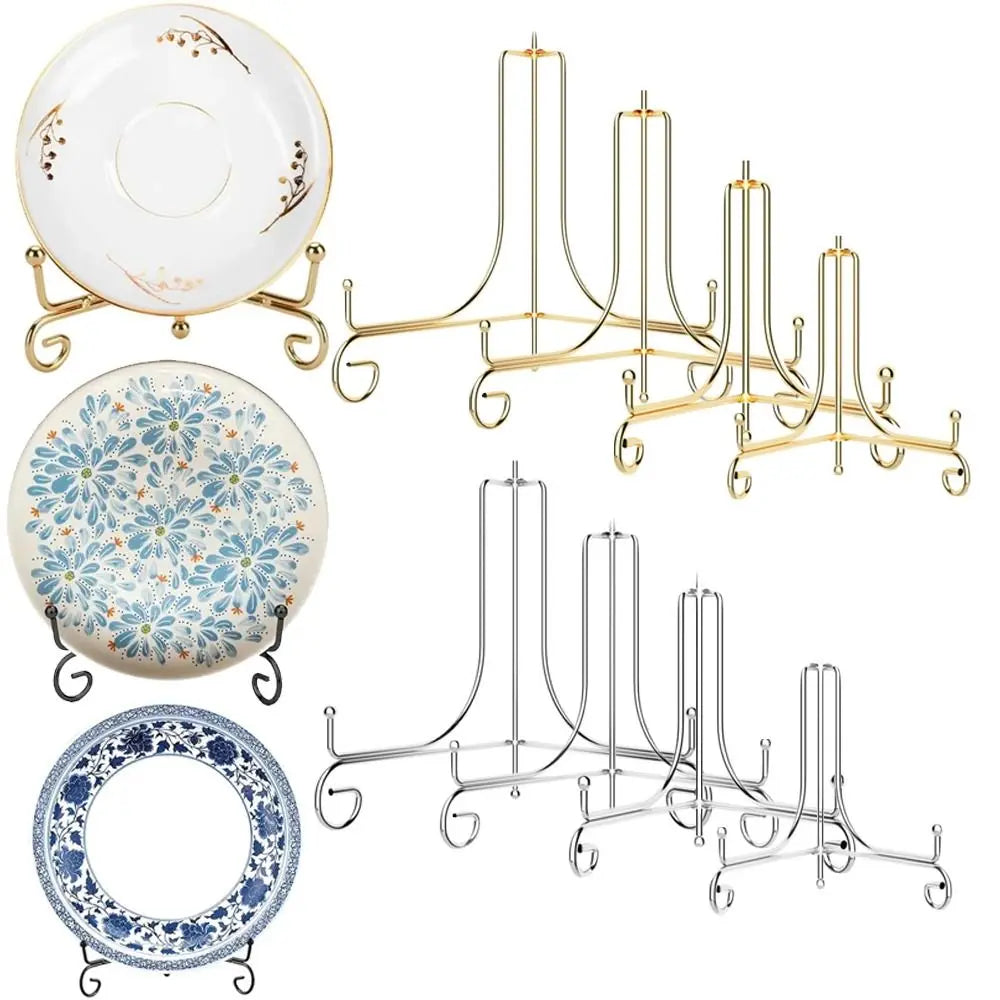 supports assiettes réutilisables or argent modernes clips élégants 10 12 cm