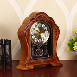 horloge décorative marron foncé rétro chiffres arabes transparente fleurs artificielles vintage européenne