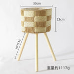 paniers pieds tressés moderne rustique plantes artificielles naturel beige clairextérieur patio jardin