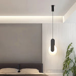 Lampes suspendues modernes minimaliste câble suspension plaque fixation globes opale abatjour blanc noir chambre