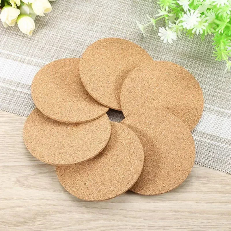 tapis sous verres marron clair naturels minimaliste respectueux environnement 100mm 90mm rond decoration table