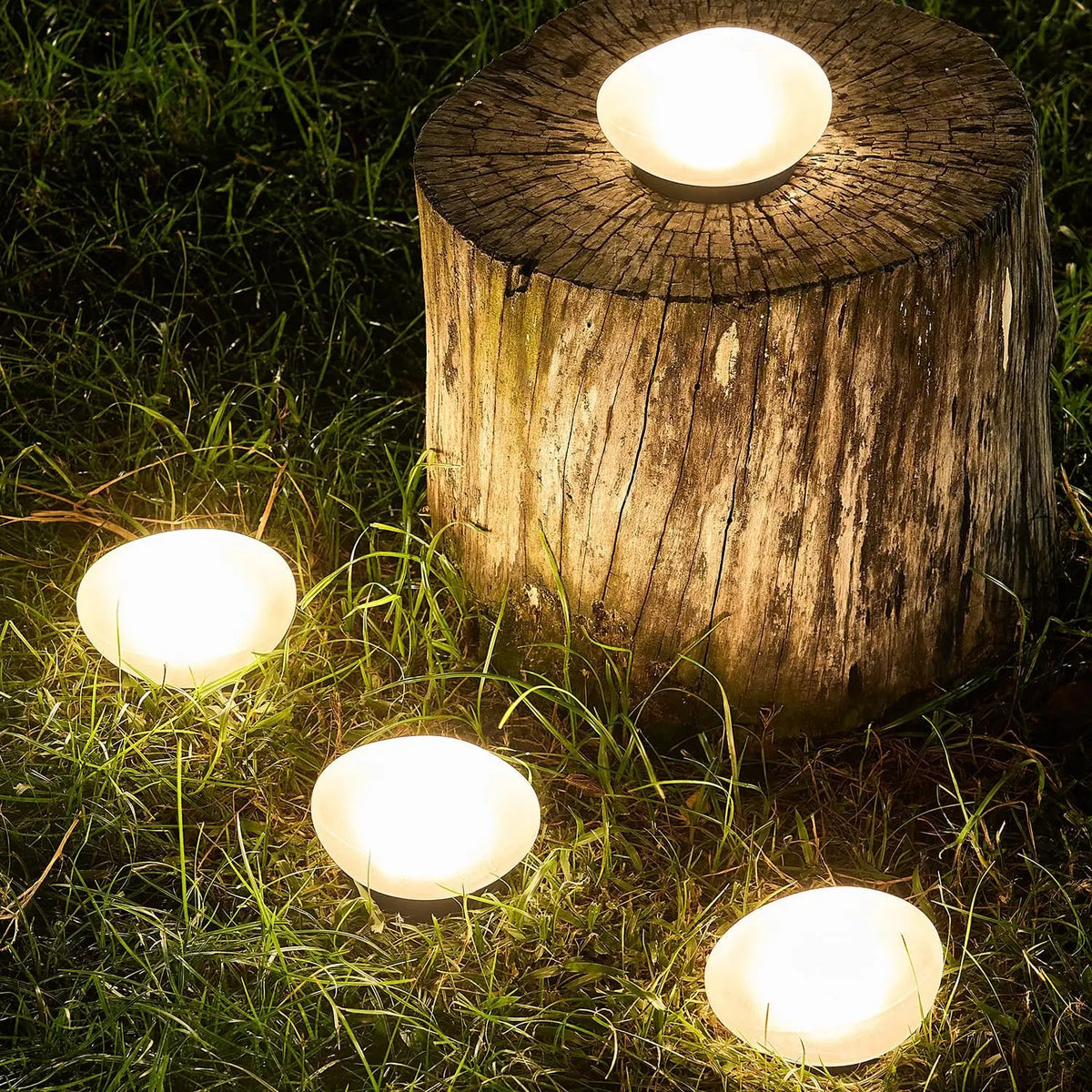 lampe solaire moderne blanc ip65 led autonome jardin piscine chemin decoration exterieureurgence