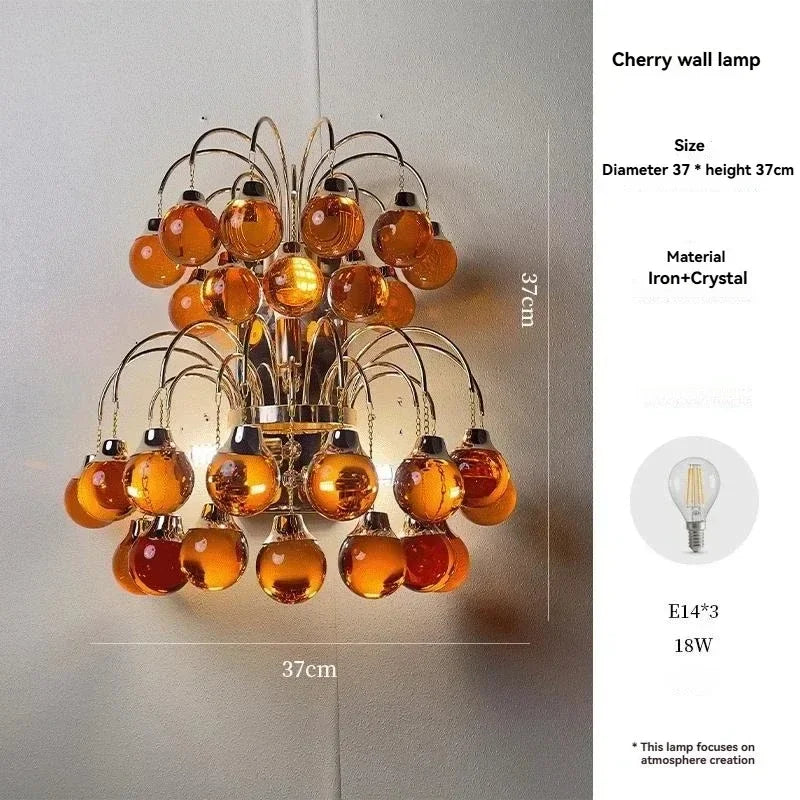lustre moderne art déco doré violet marron sphères translucides salon chambre vintage