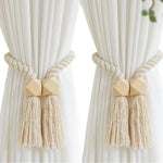 corde rideaux tressée géométriques boho chic beige clair salle bain intérieur decoration