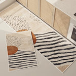tapis minimaliste moderne beige noir résistant l’usure antidérapant salon chambre japonais pile désossée wilton
