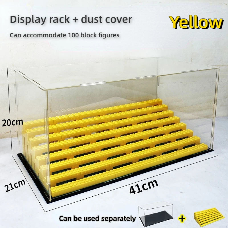 présentoir transparent moderne étages boîte rangement anti poussière noire blanche jouets