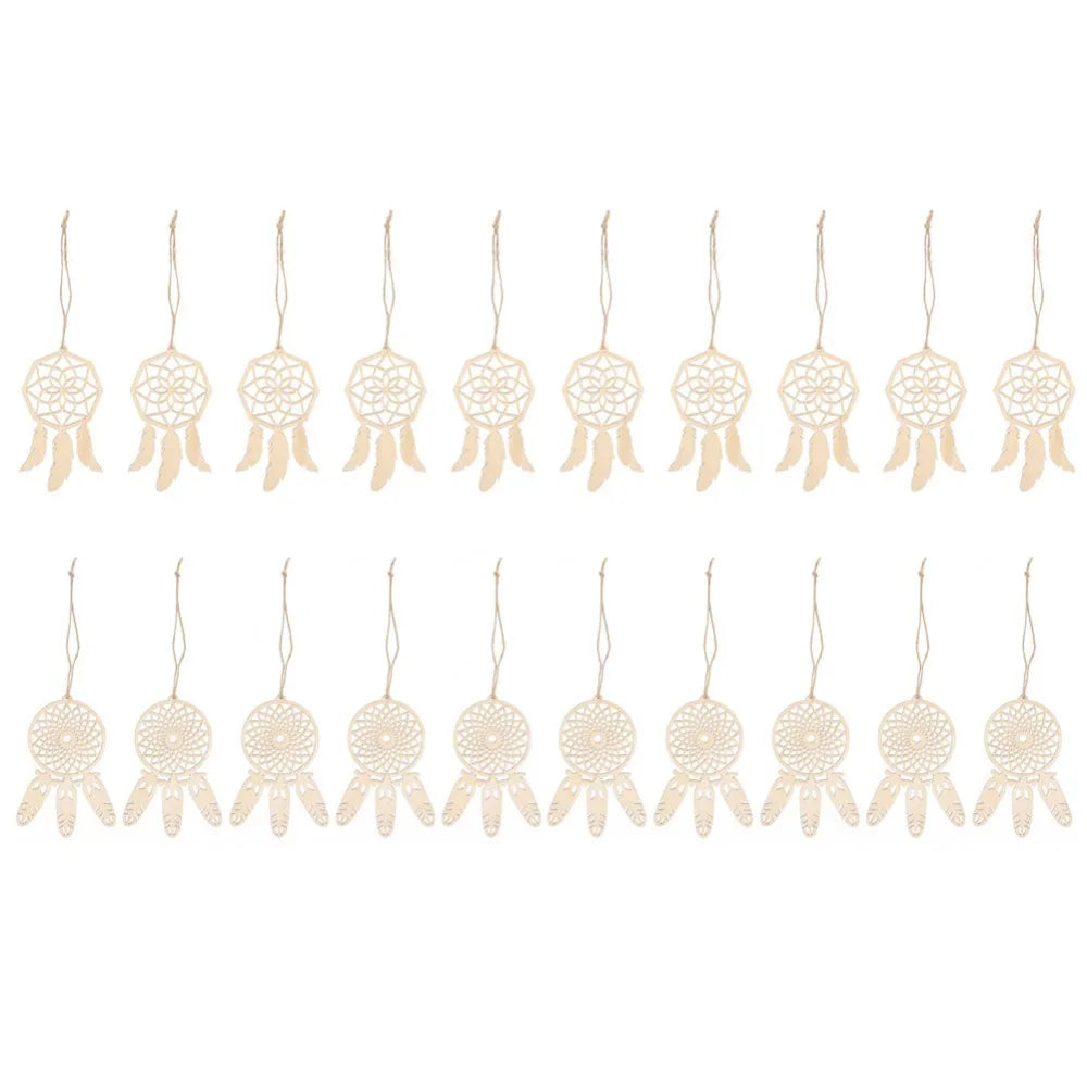 décoration murale dreamcatchers bois naturel traditionnel crochet plumes cordelettes artisanat ornement suspendre kit