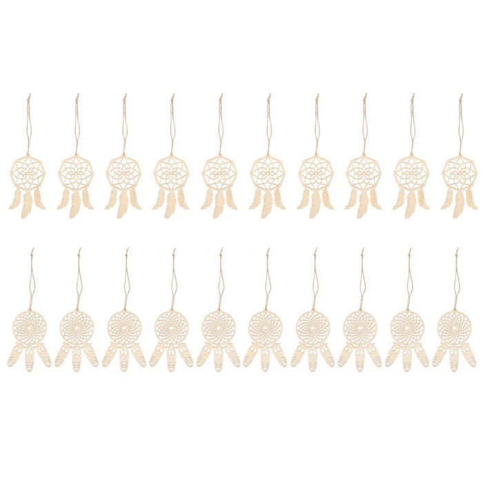 décoration murale dreamcatchers bois naturel traditionnel crochet plumes cordelettes artisanat ornement suspendre kit