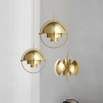 suspension lumineuse or noir blanc géométrique contemporain câble suspendu minimaliste métal flux lumineux