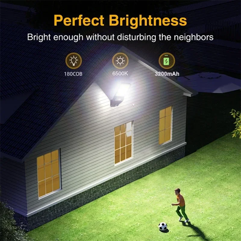 lampe solaire moderne noire jaune éclairage extérieur led télécommande détecteur mouvement ip65 abs