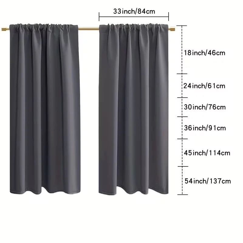 rideaux gris opaques modernes polyester 84x46 84x61 84x76 84x91 cm