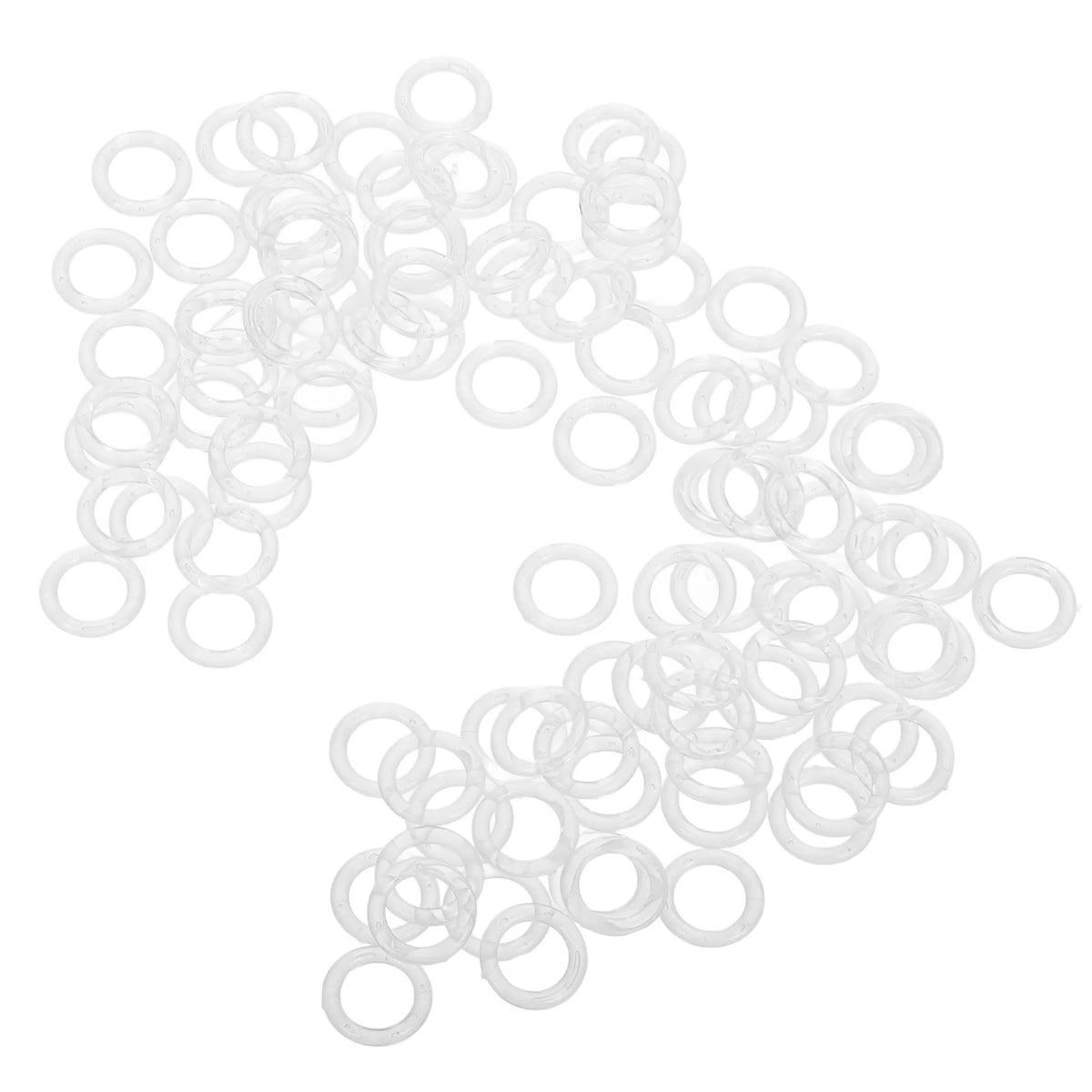 anneaux rideau plastique blanc translucide decoration intérieure accessoire volets polonais attache pompon tringle hardware