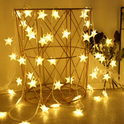 guirlande lumineuse étoiles plastique translucide jaune clair multicolore extérieure intérieure festive