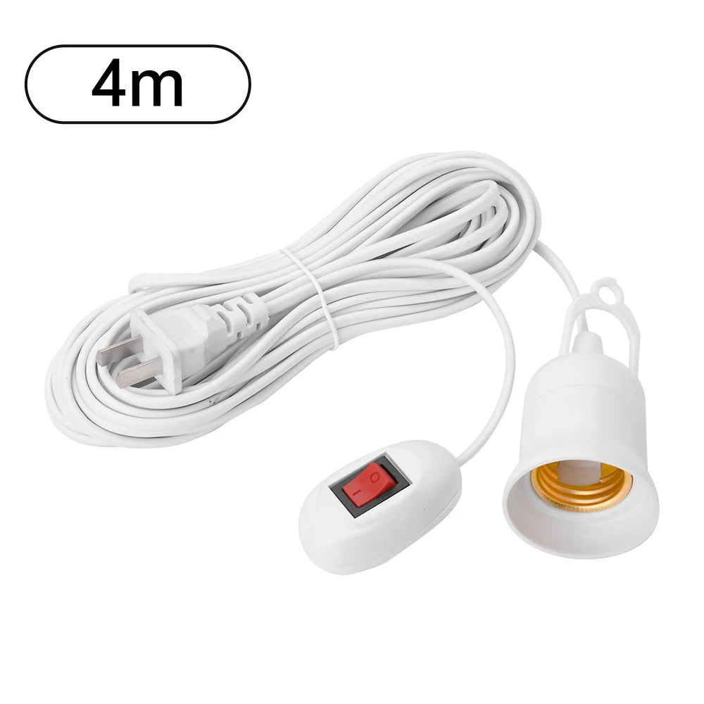 support ampoule e27 interrupteur câble électrique 10m blanc moderne fixations