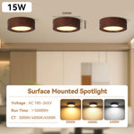 lampe led encastrable bois grain moderne salon cuisine 220v toucher interrupteur walnut blanc