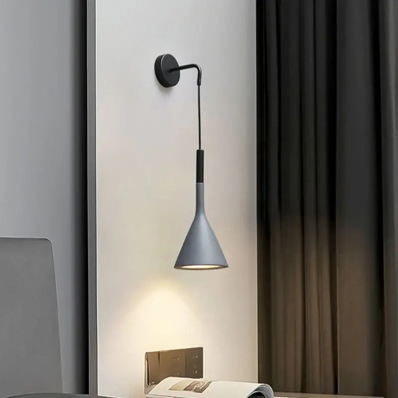lampe murale moderne conique mat noir gris blanc éclairage chambre couloir salon étude cuisine