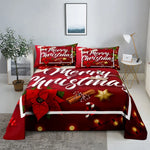 Parure de lit Noël 3D Père Noël rouge sur un lit King size