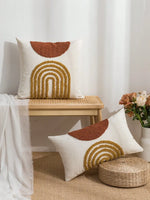 housse coussin polyester géométrique arc ciel moderne blanc 45x45cm 30x50cm