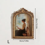 cadre photo vintage or orné femmes robe intérieur décoration mur tableauOpaque verre transparent