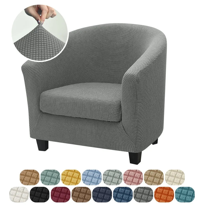 housse fauteuil moderne gris rose carreaux polyestère lavable printemps été salon