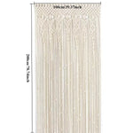 rideau macramé boho chic beige clair franges décoration murale chambre salon