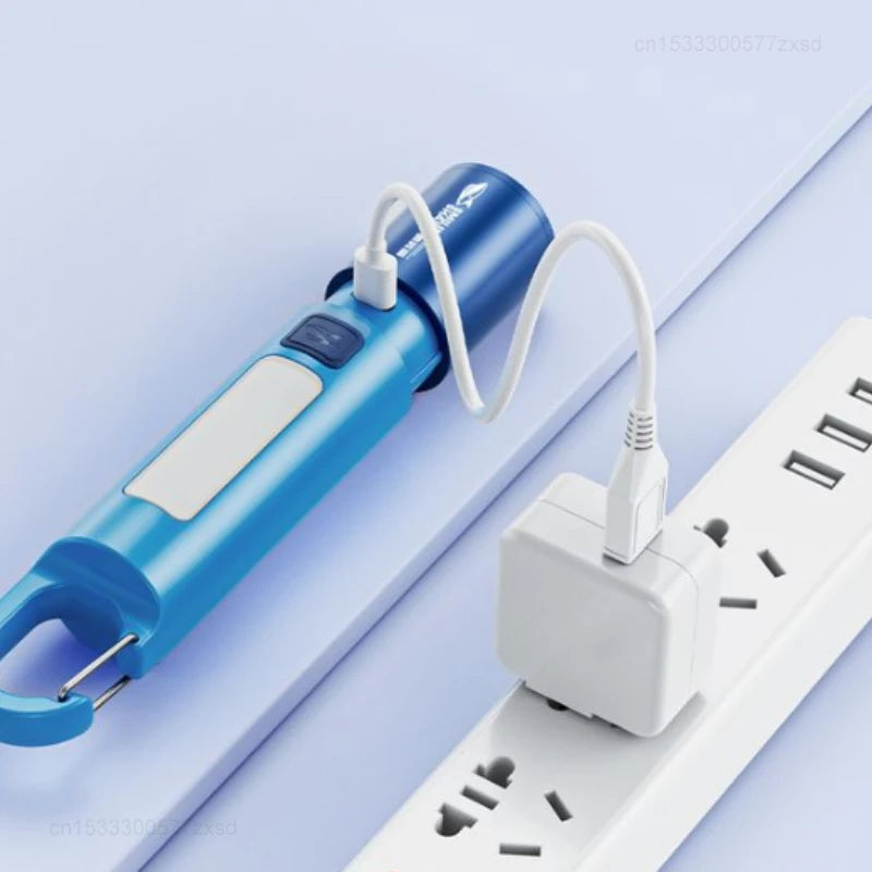 torche rechargeable led portable annneau violet rose gris jaune verte bleue
