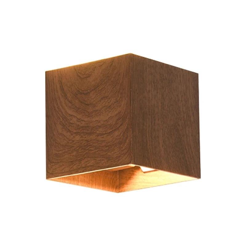 lampe murale moderne bois naturel marron clair éclairage quotidien chambre entrée étude interrupteur bouton