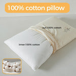 oreiller coton doux confortable carré uni blanc beige lit maison