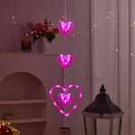 guirlande lumineuse coeur rose leds brillantes moderne mariage anniversaire déco festive