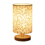 lampe table led usb moderne minimaliste abatjour tissu opaque bois clair chambre coucher