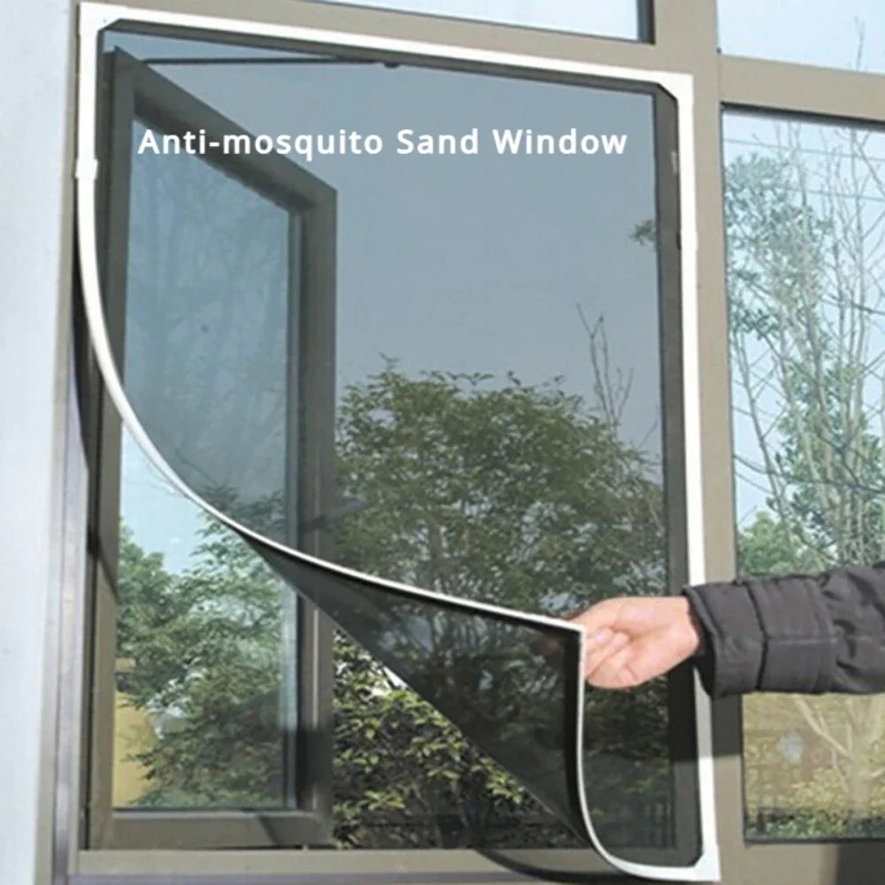rideau anti moustiques adhésif noir blanc maille hexagonale moderne invisible facile installer thoáng khí