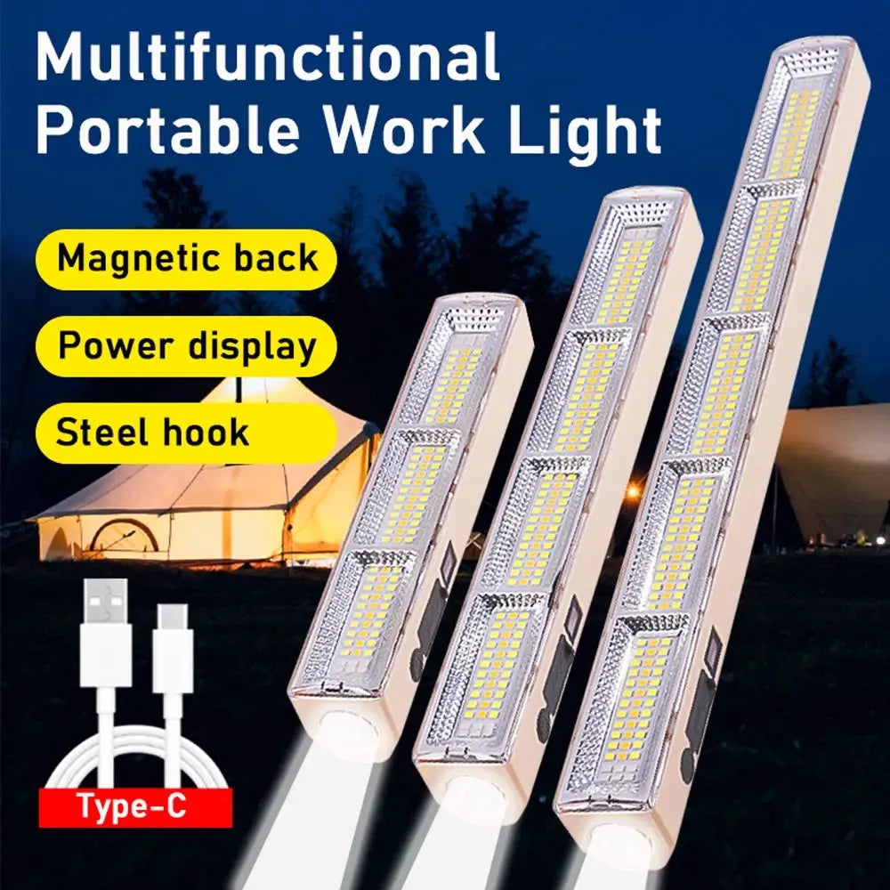 lampe travail led rechargeable aimant noir moderne multifonctionnelle 400w ip66 étanche usb