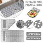 tapis silicone gris perforations hexagonales moderne utilitaire vaisselle drainante assainissement séchage fond évier