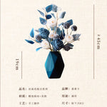 bouquet fleurs artificielles vase bleu foncé blanc crème modernes décoration intérieure mariage anniversaire