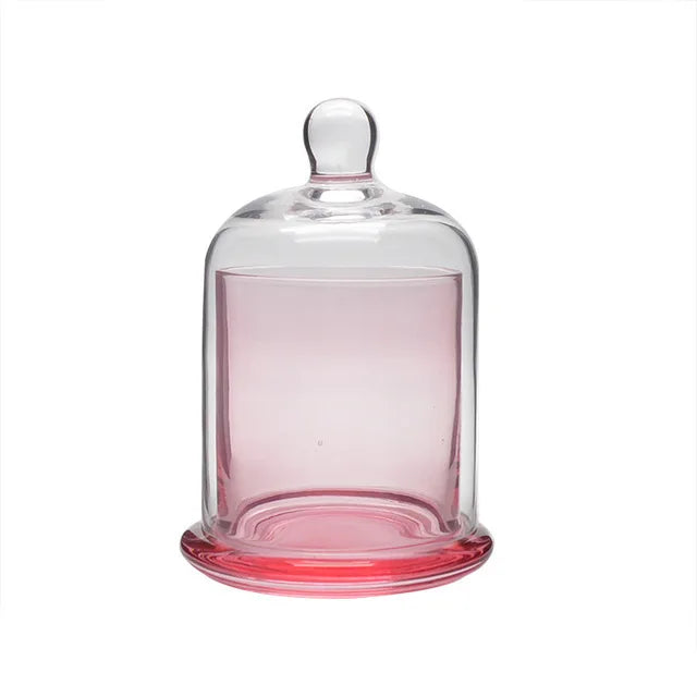 cloches verre moderne argenté violet rose vert transparentes